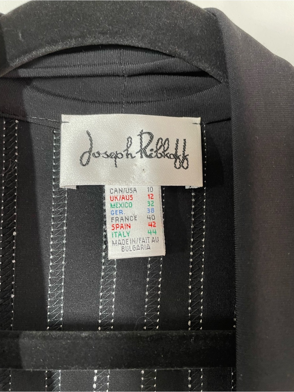 Joseph Ribkoff Black White Striped Open Front Cardigan Minimalist Jacket Size 10 - Picture 3 of 12